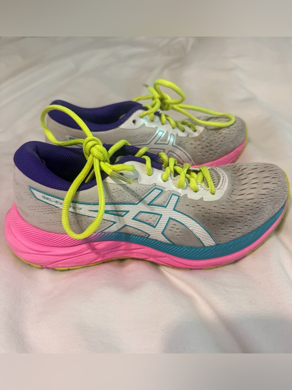 ASICS GEL-Excite 7 Running Gray Pink Neon Lime Women’s Athletic Sneakers W6.5 - Picture 8 of 8